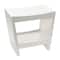 Hello Honey® 18" Modern Slatted Solid Wood Stool With Storage Shelf